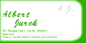 albert jurek business card